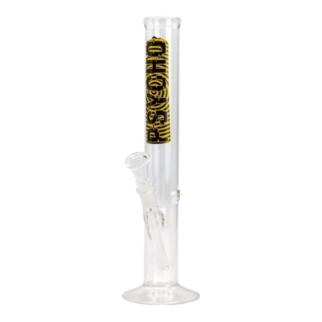 Прямой бонг Psycho высокий стеклянный straight bong