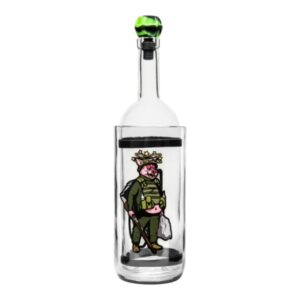Стеклянный водный бонг для курения с двойной колбой и ярким принтом